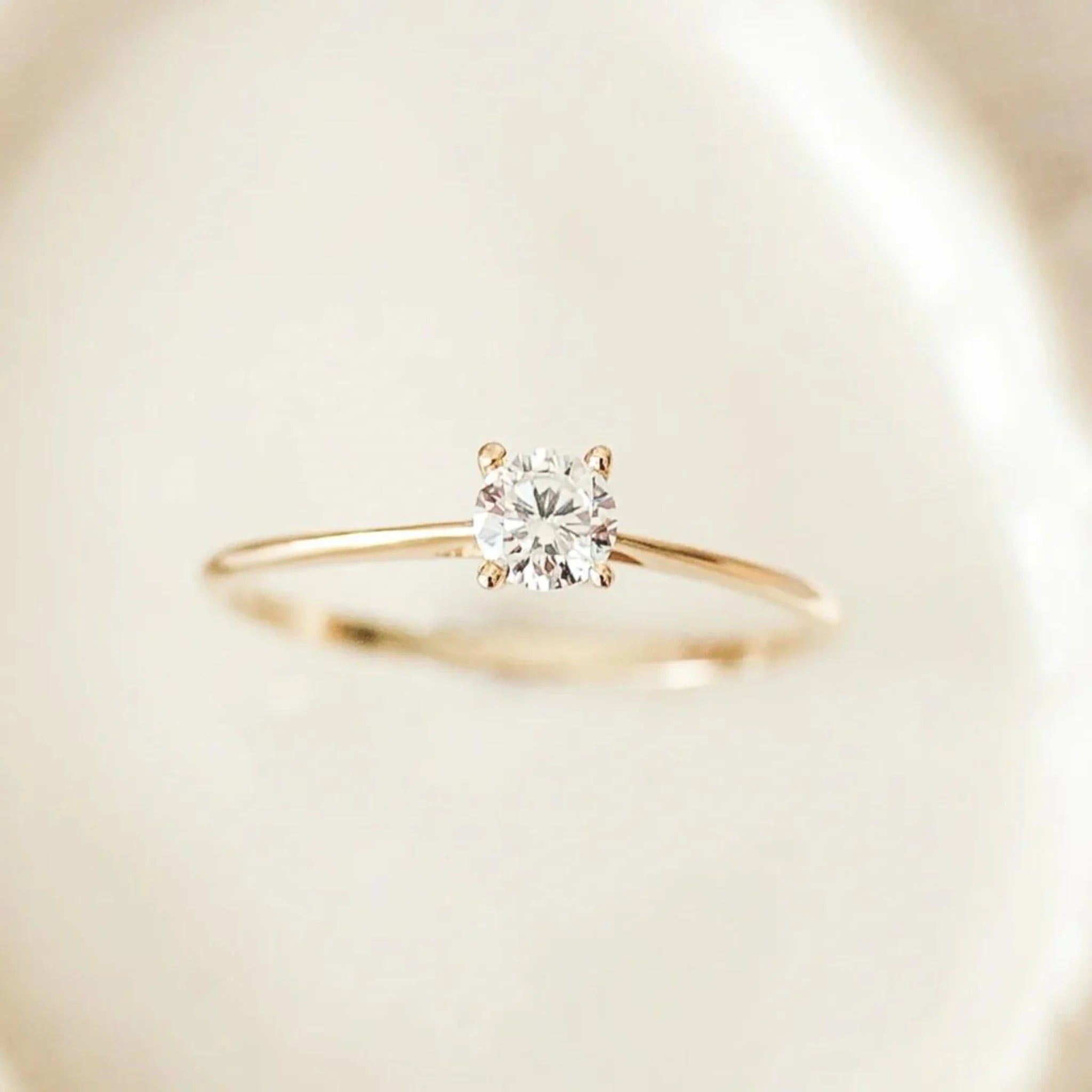 Petite Solitaire Diamond Ring-1