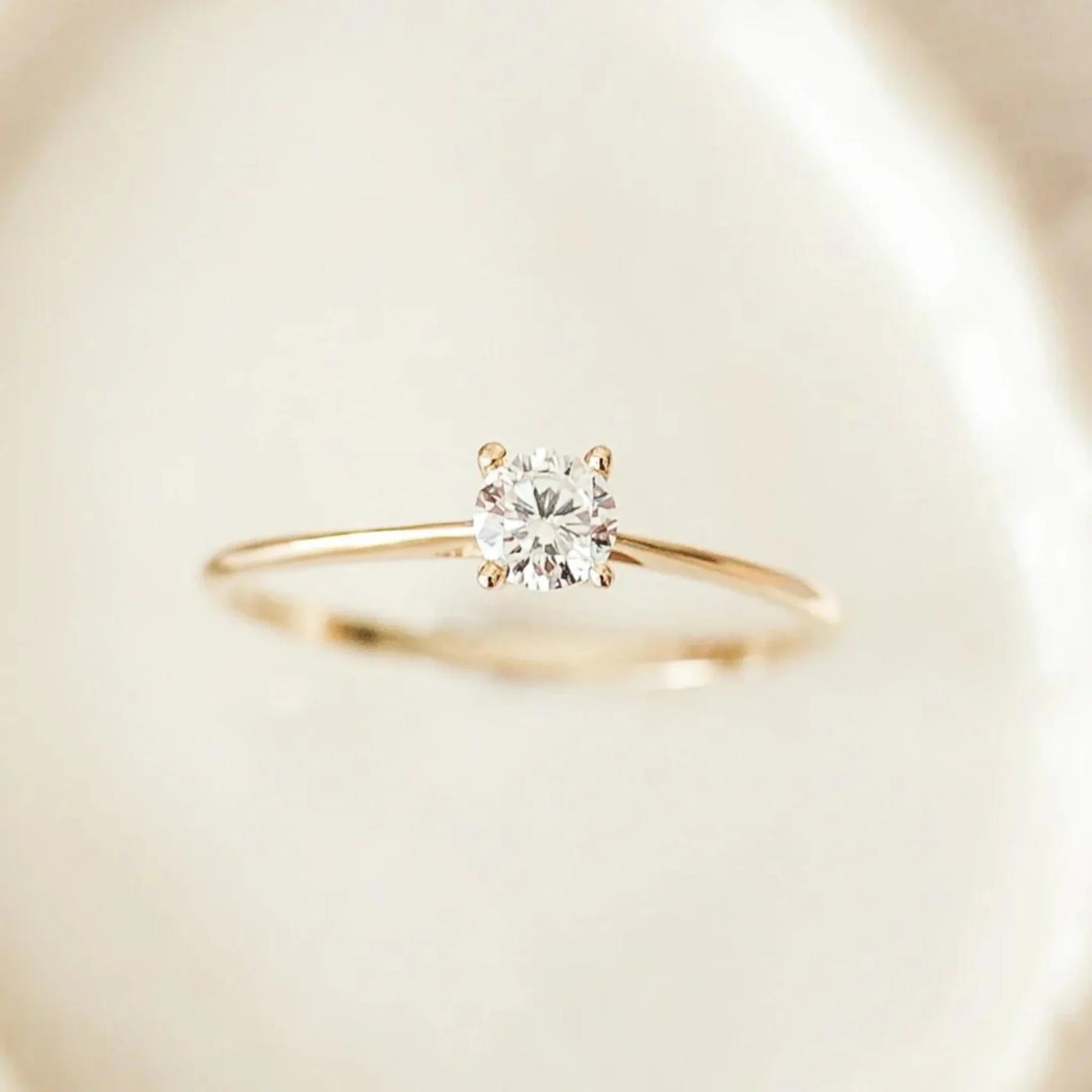 Petite Solitaire Diamond Ring-1