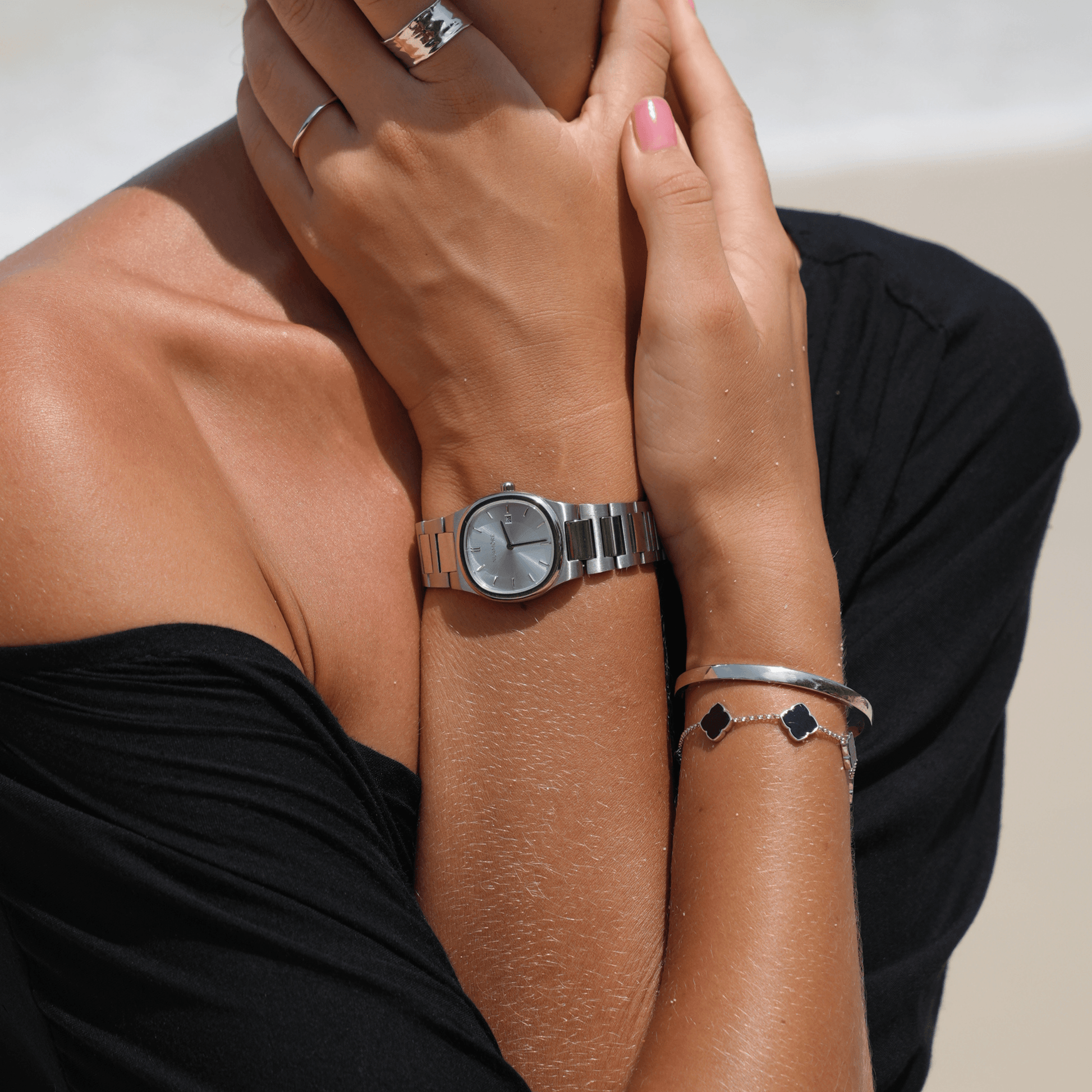 Watch and Bracelet Silver-1