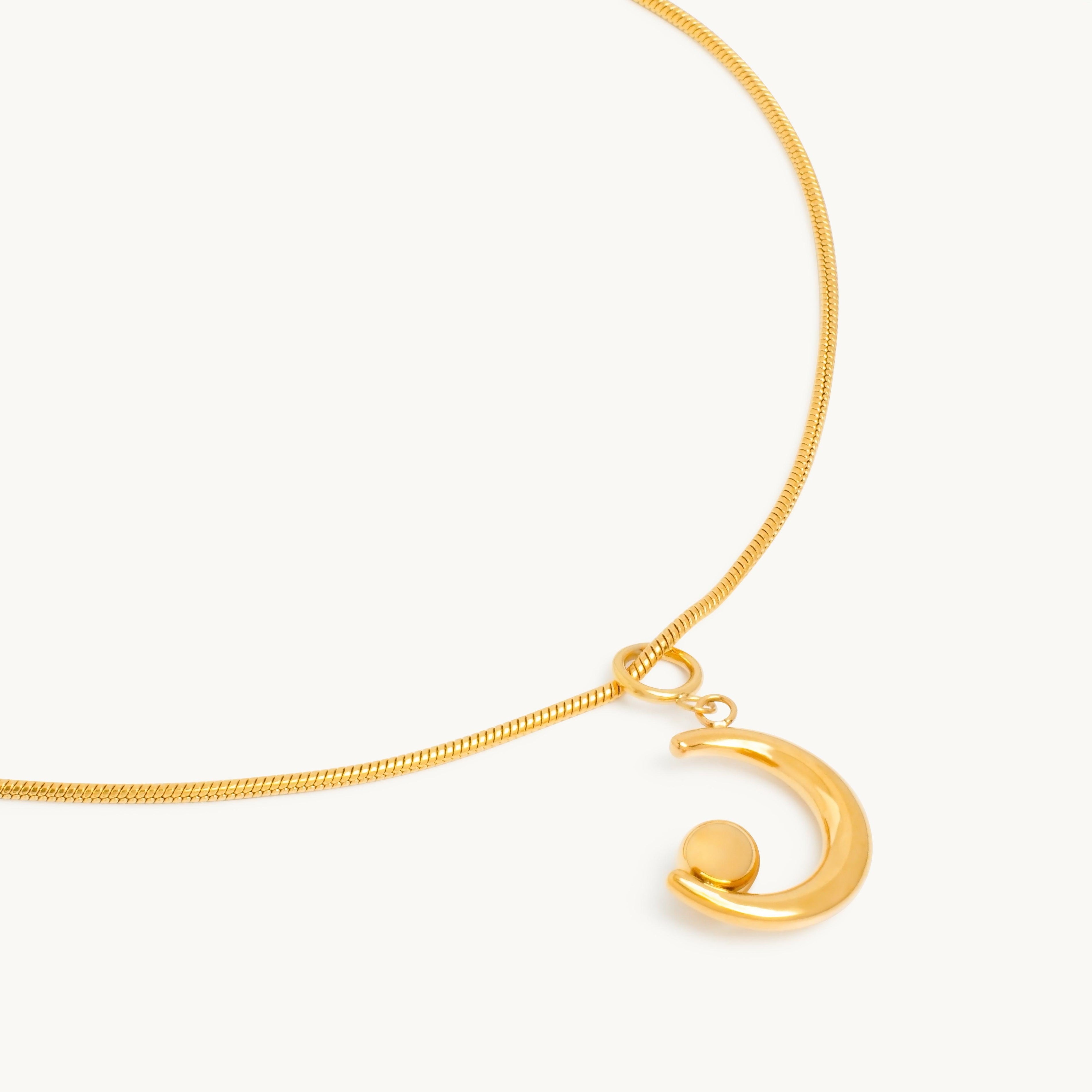 Crescent Moon Necklace-0