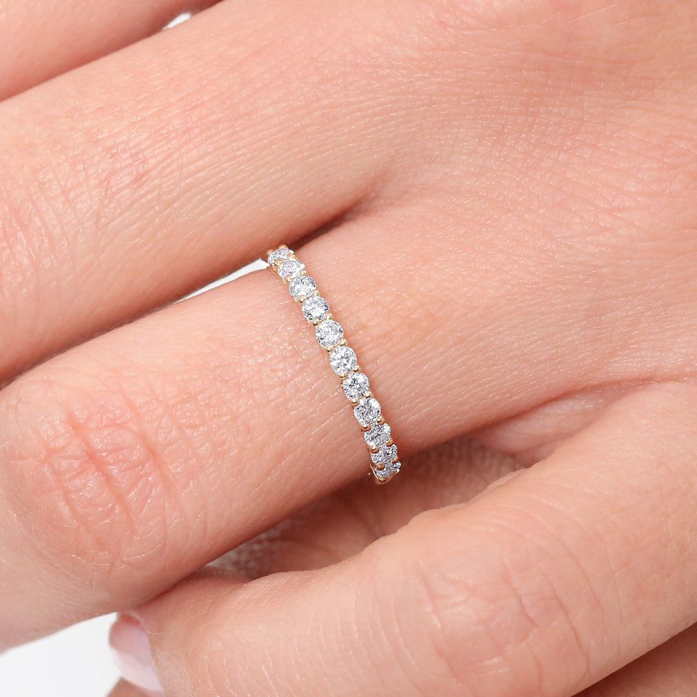 Stone U-Shaped Wedding Band-1