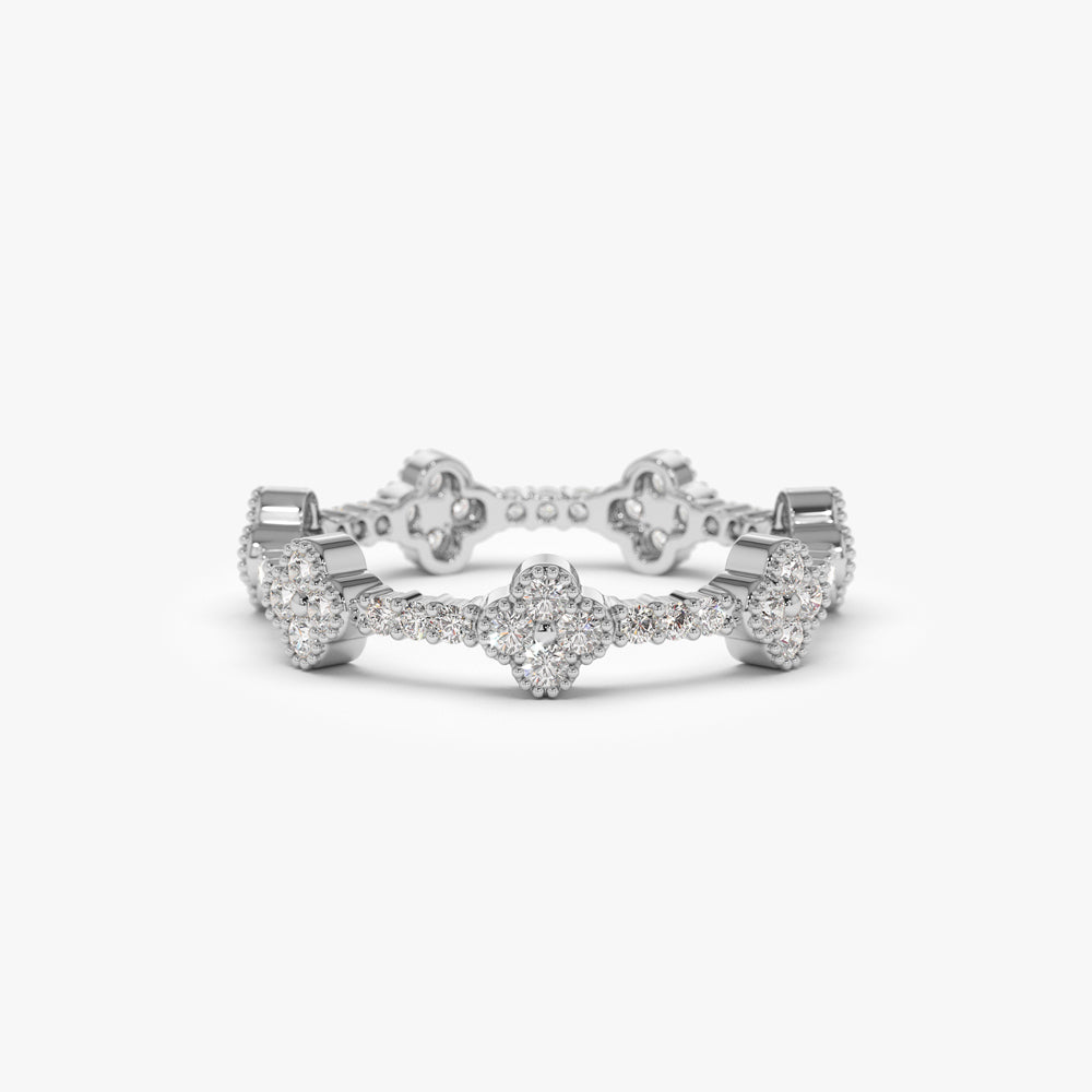 Full Eternity Clover Ring-5
