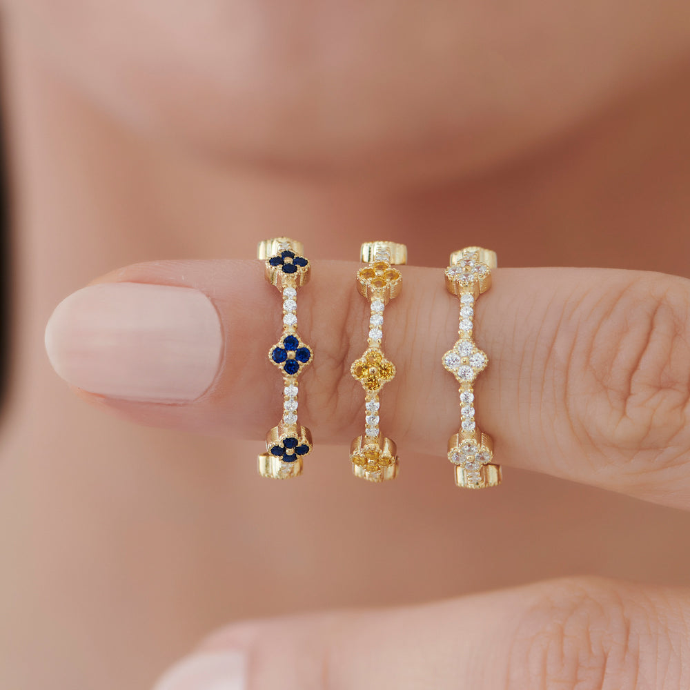 Full Eternity Clover Ring-3