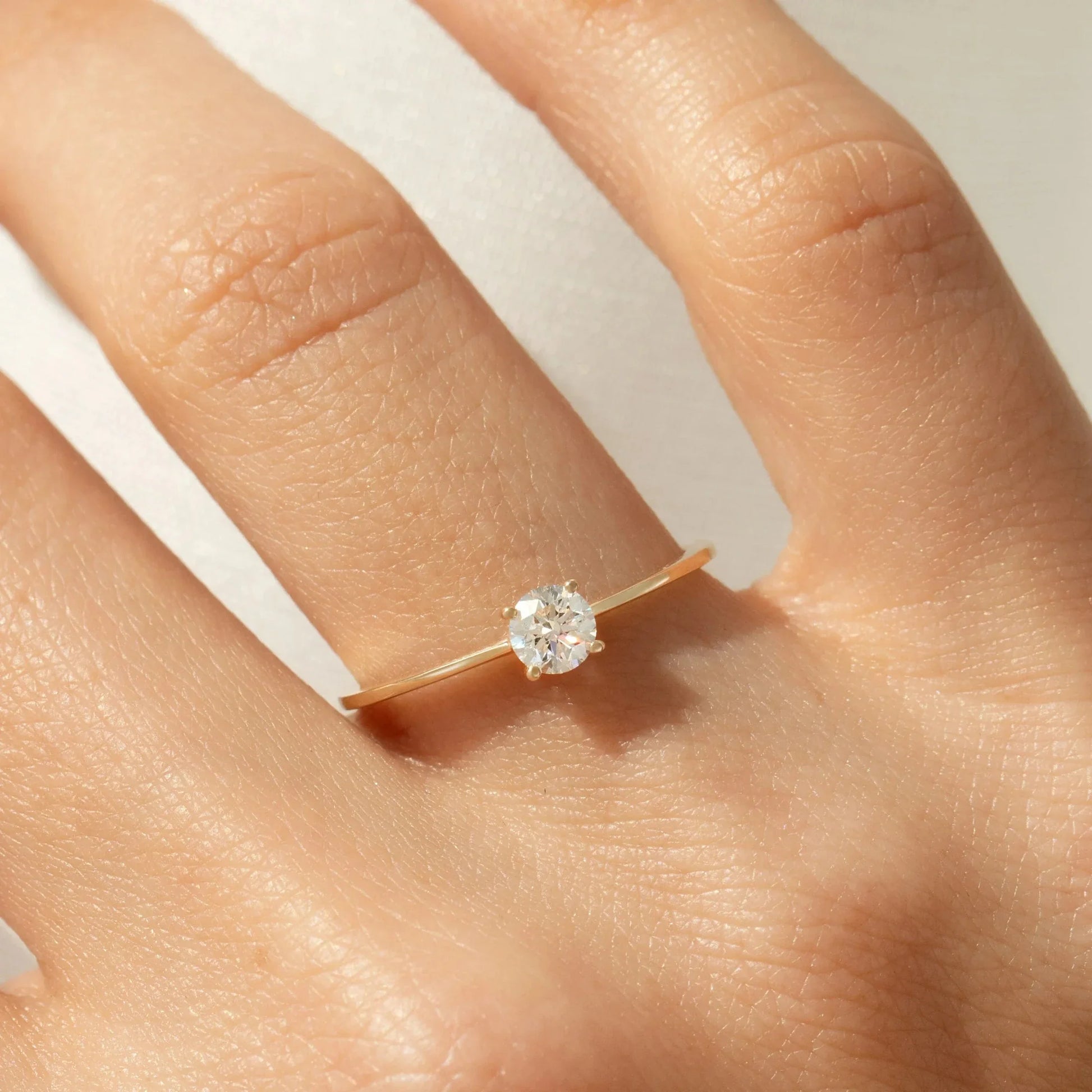 Petite Solitaire Diamond Ring-2